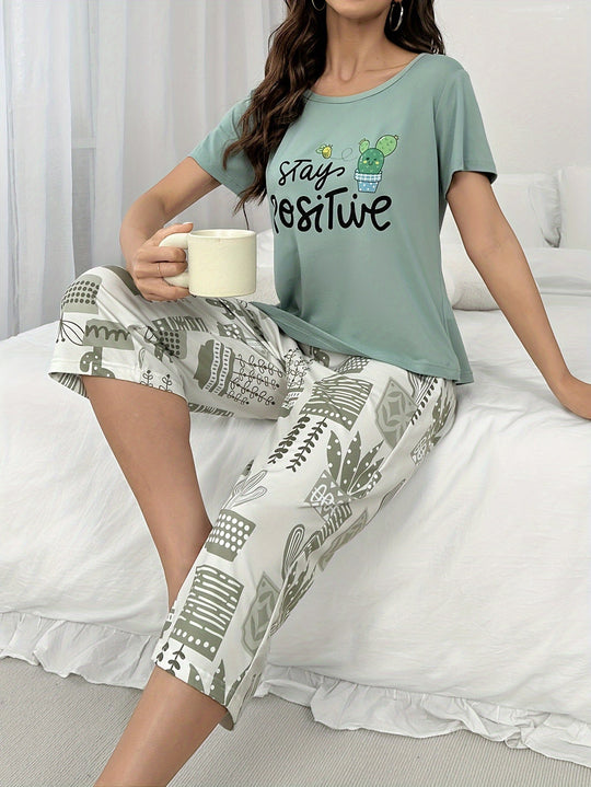 Aurora | Women's Cactus Print Pajama Set - MORI