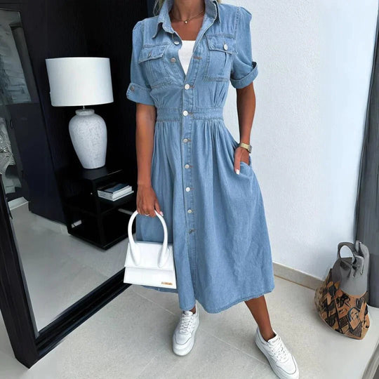 Hanna | Trendy Denim Dress - MORI