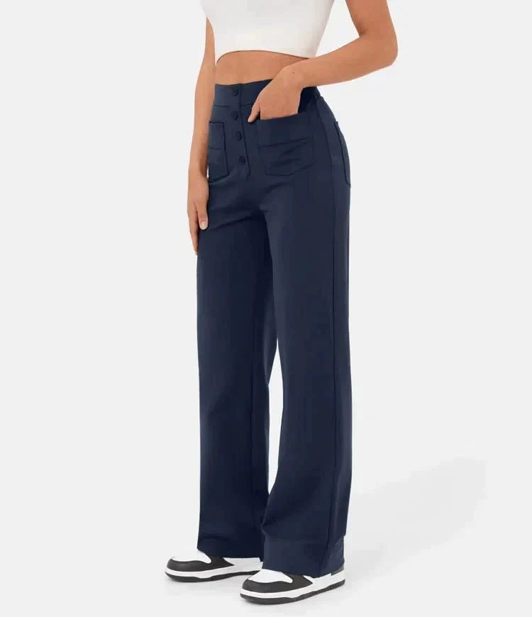 Lea | High-Waisted Elastische Casual Pants - MORI